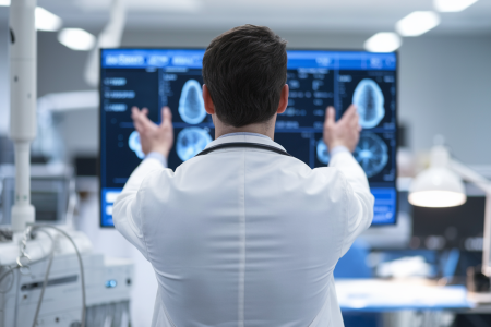 medecin-blouse-tableau-numerique-cabinet-moderne